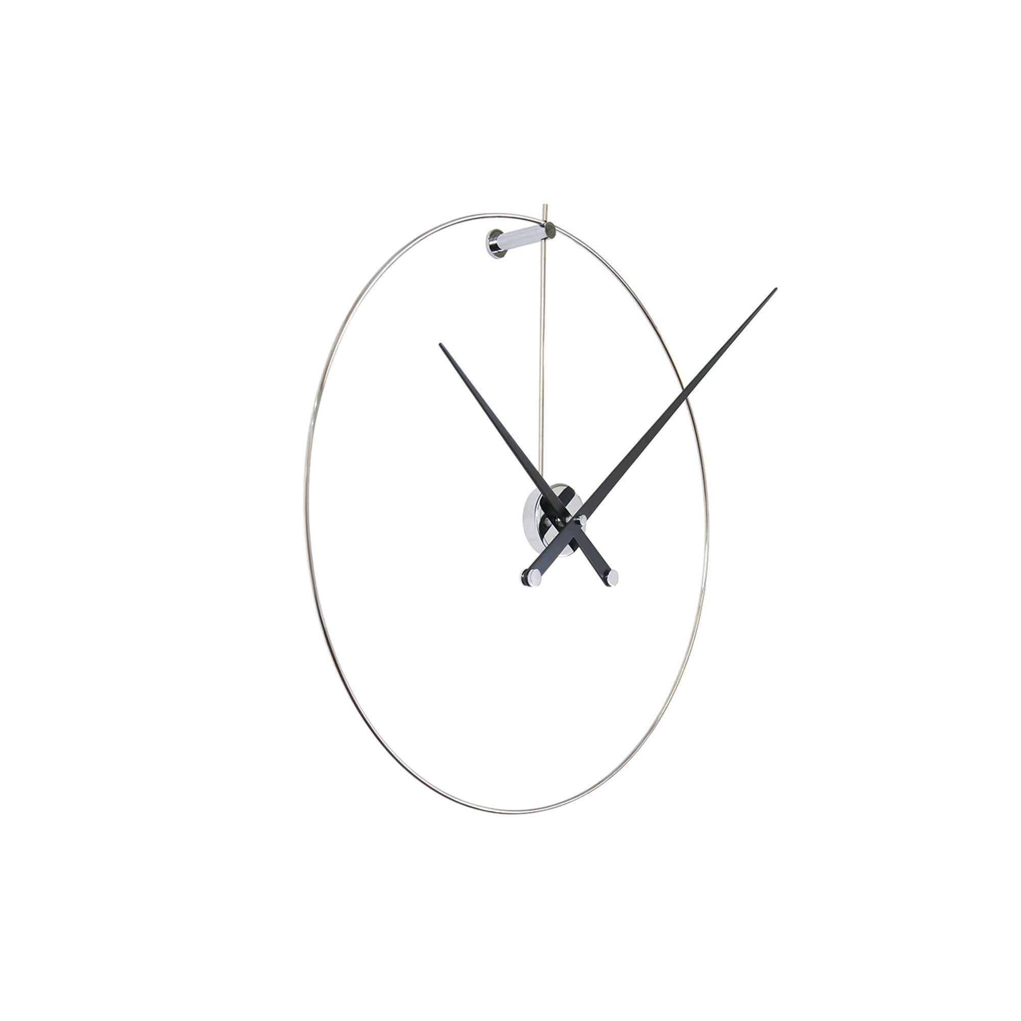 New Anda Clock: Stainless Steel + Black Lacquered Walnut