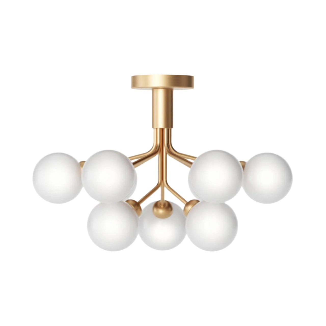 Apiales 9 Ceiling: Brushed Brass + Opal White