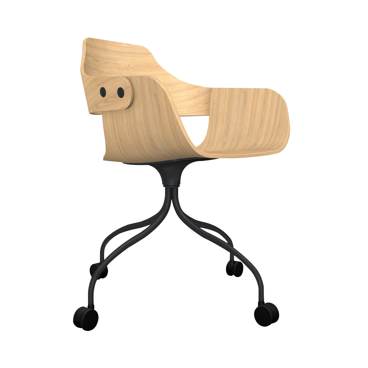 Showtime Chair with Wheel: Ash Stained Oak + Anthracite Grey