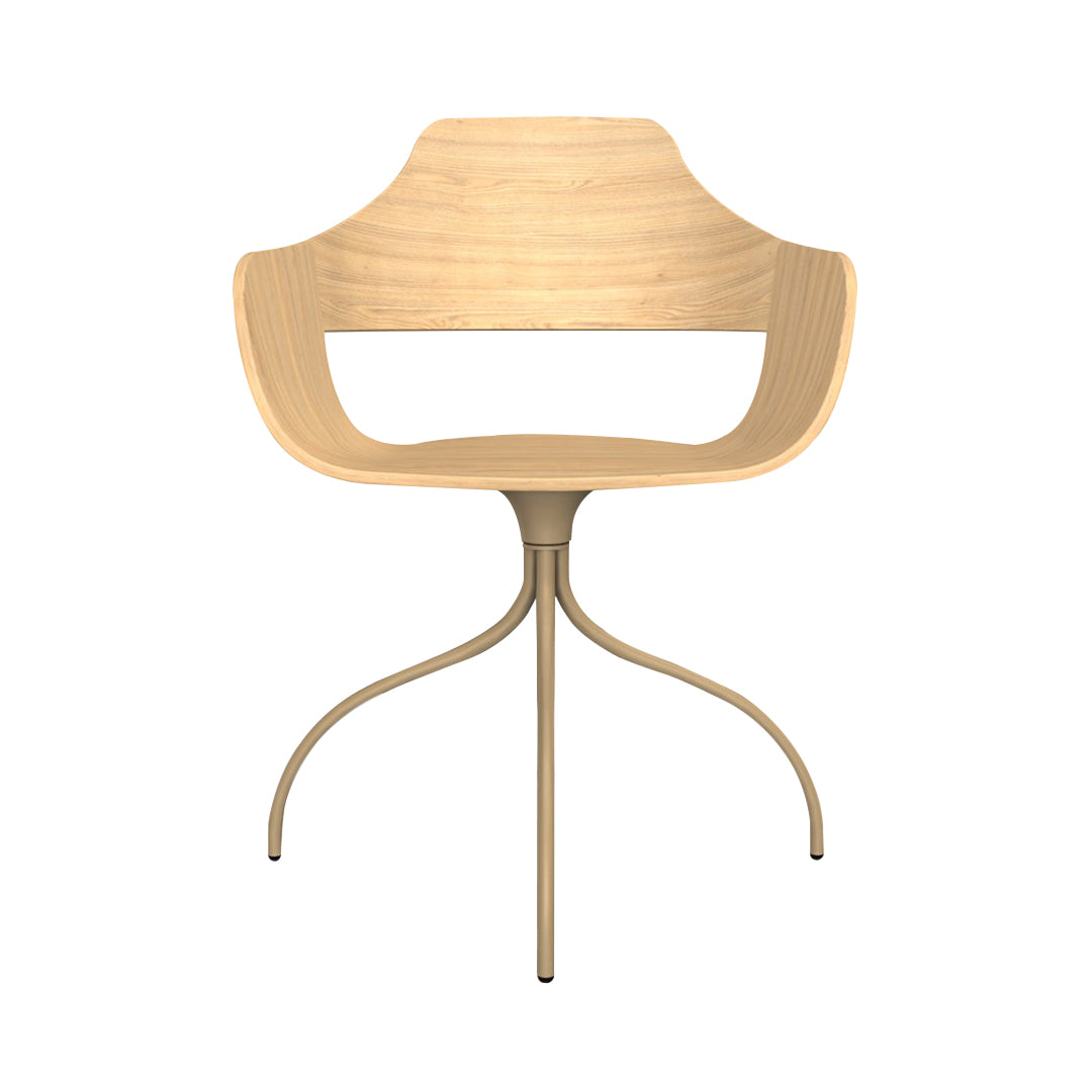 Showtime Chair with Swivel Base: Ash Stained Oak + Beige