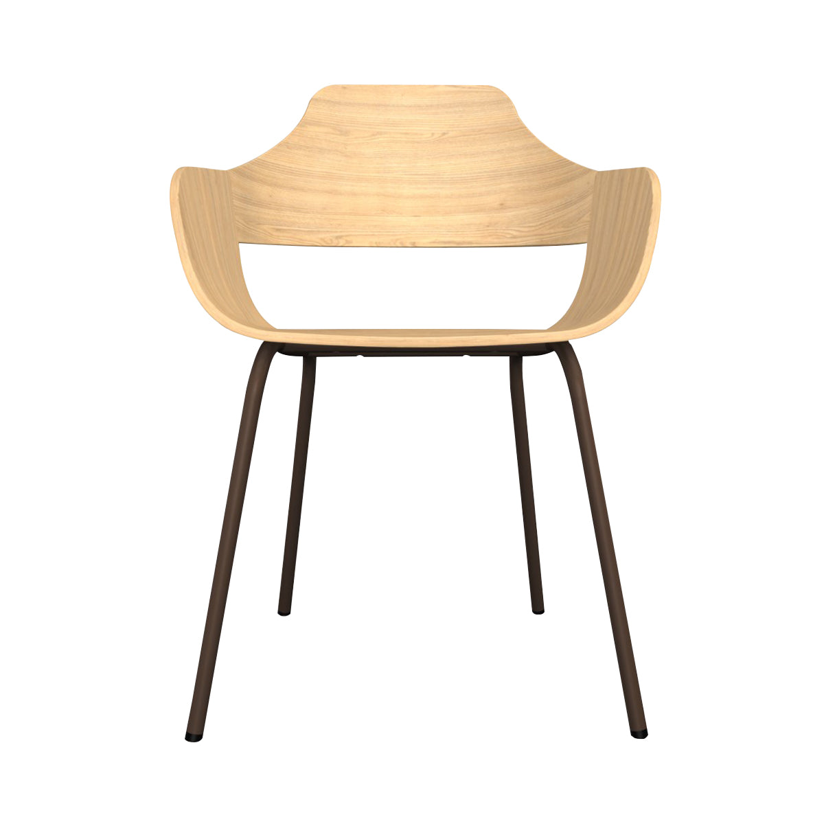 Showtime Chair with Metal Base: Ash Stained Oak + Pale Brown