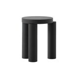 Offset Stool + Side Table: Black Stained Oak