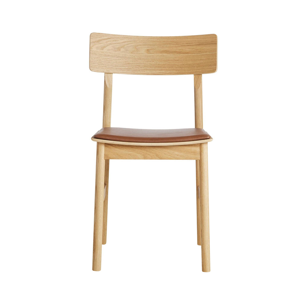 Pause Dining Chair 2.0: Set of 2 + Oiled Oak + With Cognac Seatpad