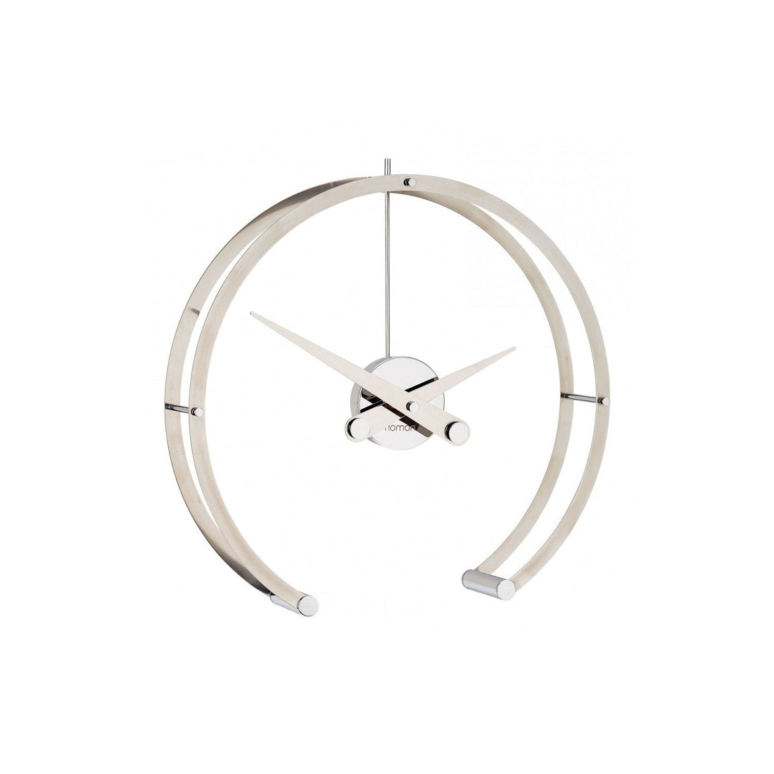 Omega Table Clock: Stainless Steel + Chromed Brass