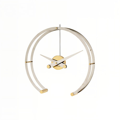 Omega Table Clock: Stainless Steel + Gold + Polished Brass