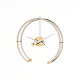 Omega Table Clock: Stainless Steel + Gold + Polished Brass