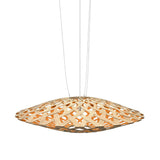 Flax Pendant Light: Large + Bamboo + Orange + White