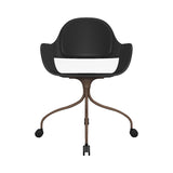 Showtime Nude Chair with Wheel: Seat + Backrest Cushion + Ash Stained Black + Pale Brown