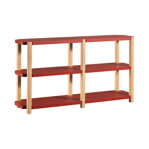 Palinfrasca Bookcases: Medium + 3 + Lacquered Bloody Mary + Natural Ash