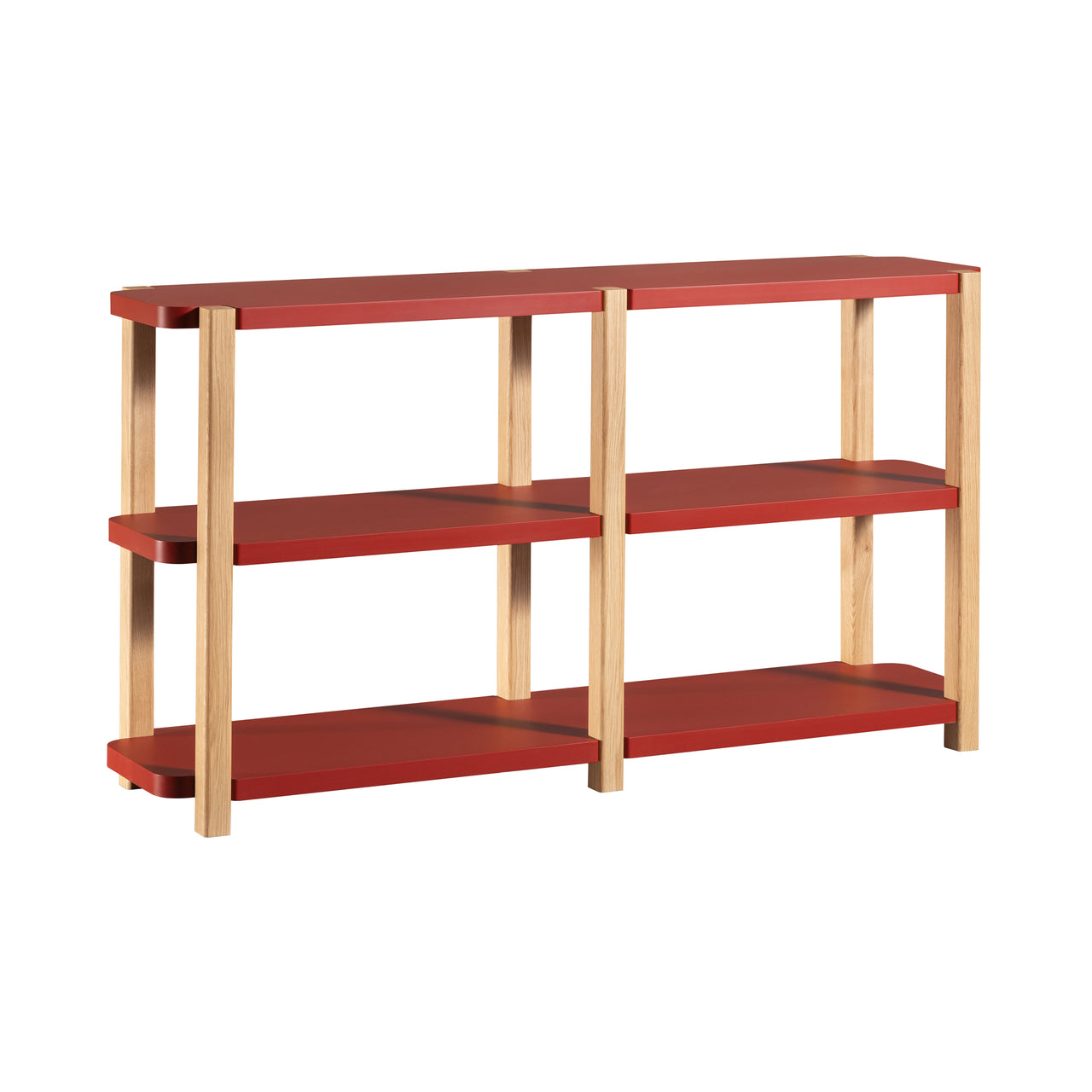 Palinfrasca Bookcases: Medium + 3 + Lacquered Bloody Mary + Natural Ash