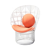 Peacock Lounge Chair: Color + White + With Melon Seatpad + Pillow