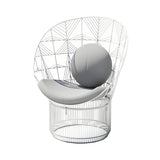 Peacock Lounge Chair: Color + White + With Granite Seatpad + Pillow