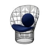 Peacock Lounge Chair: Color + Black + With Navy Seatpad + Pillow