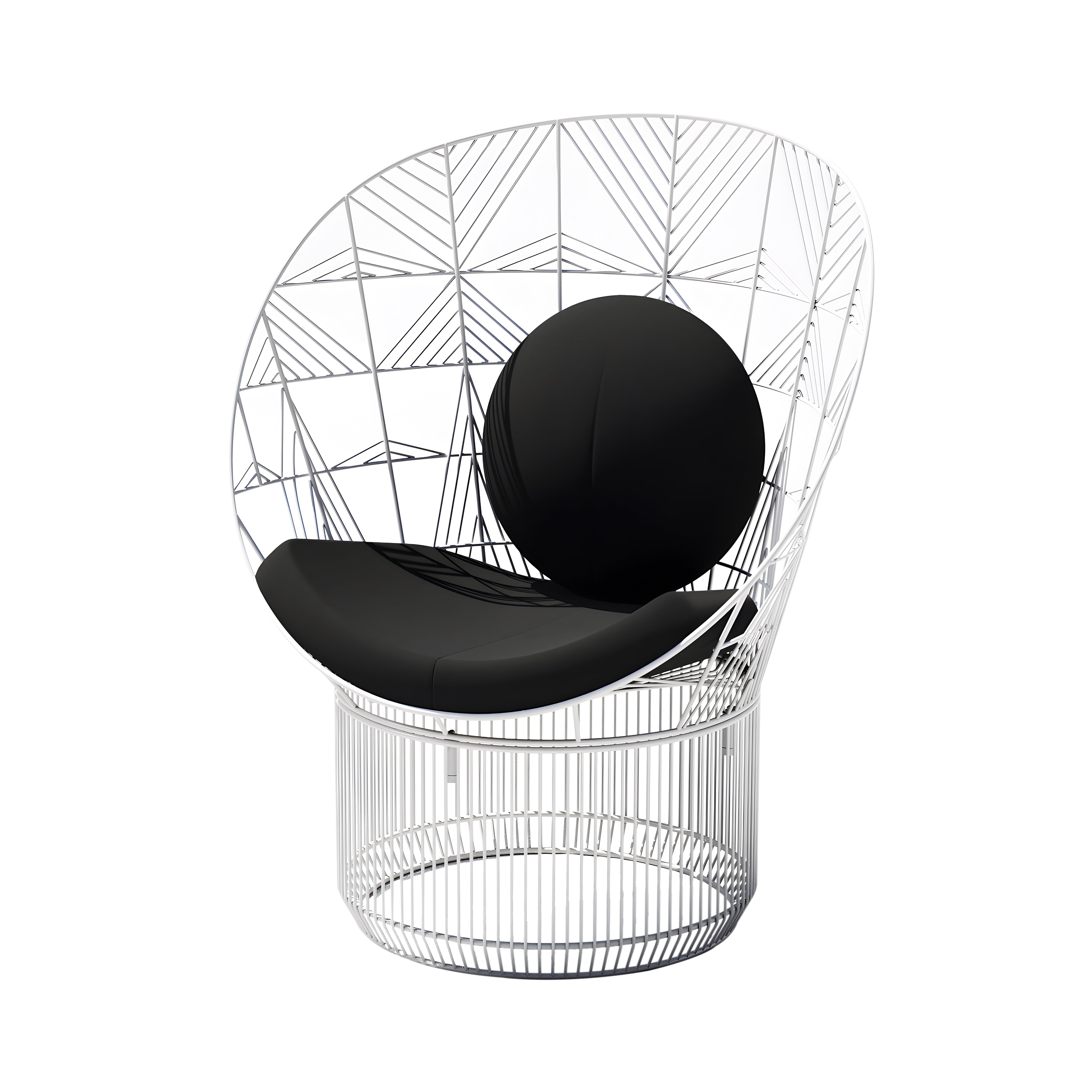 Peacock Lounge Chair: Color + White + With Black Seatpad + Pillow