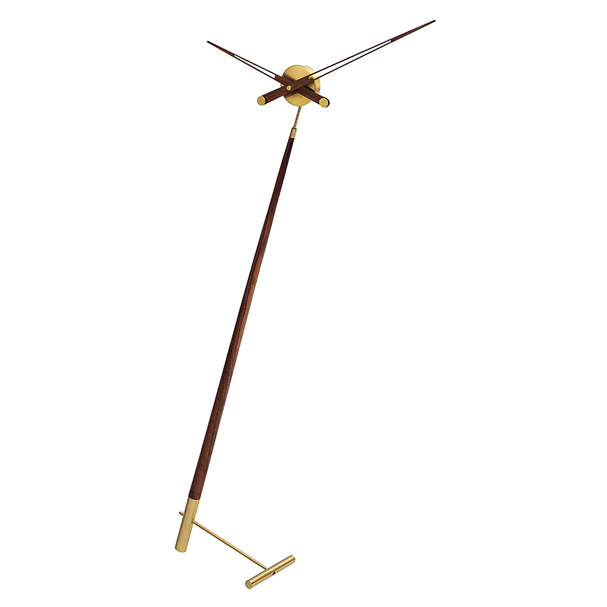 Pisa Clock: Chromed Brass + Walnut