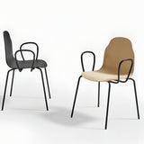 Body Stacking Chair with Armrest: Metal