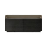 Stockholm STH201 Sideboard: Composition 1 + Dark Grey Stained Oak + Anodized Aluminum Bronze + Black