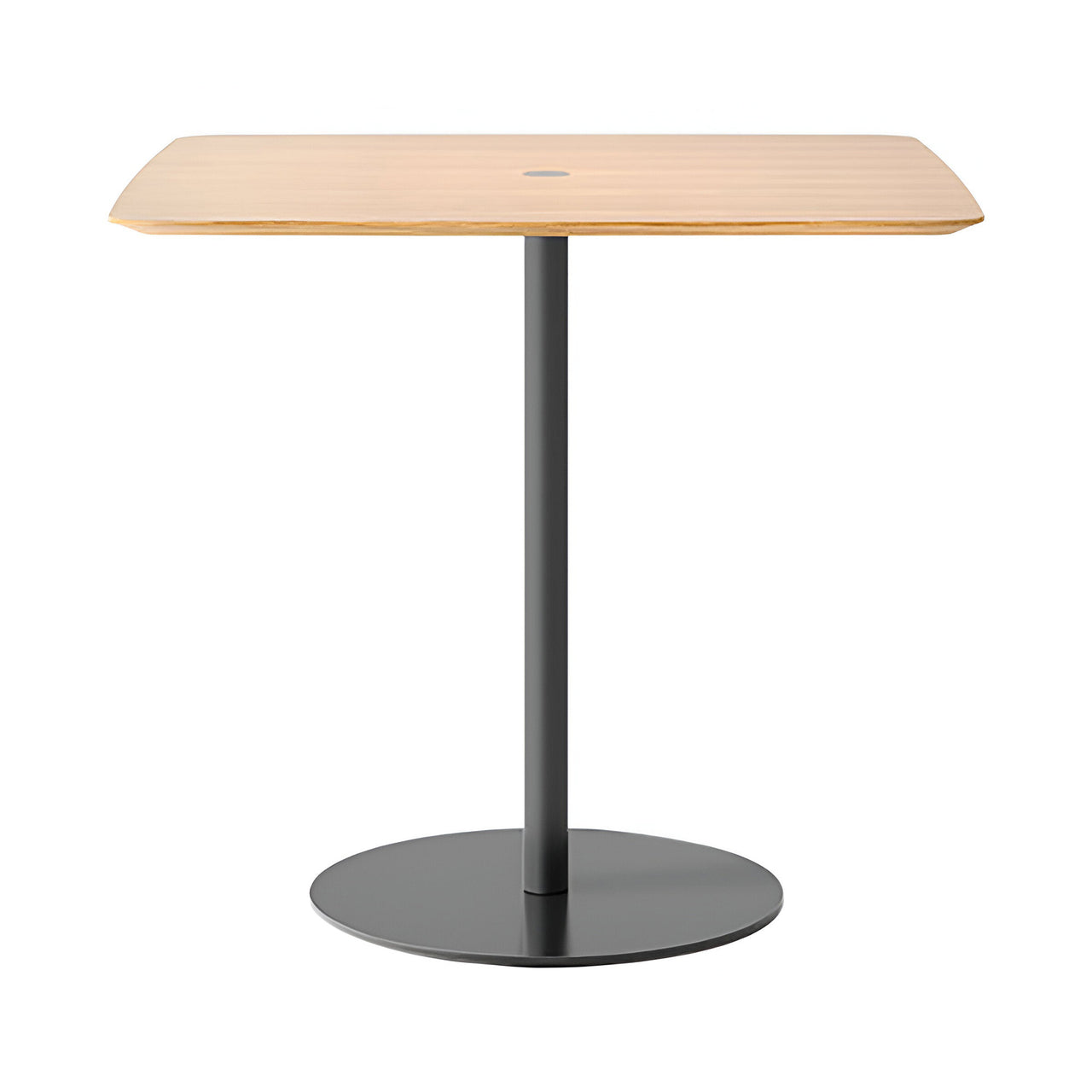 Nucleo Dining Table: Square + Black + Whitened Oak