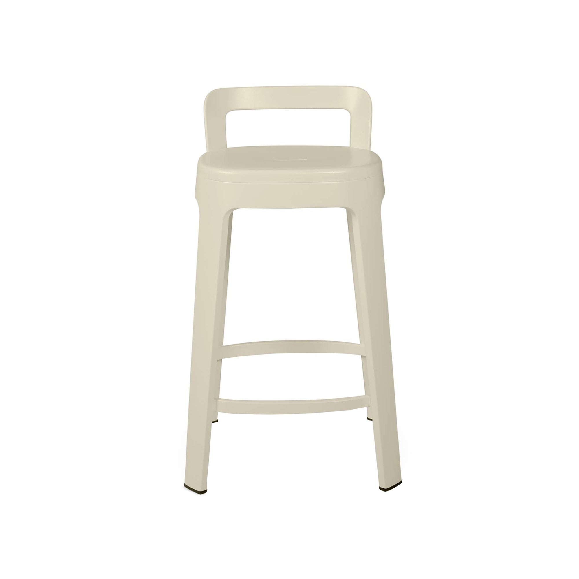 Ombra Bar + Counter Stool with Backrest: Counter + Grey