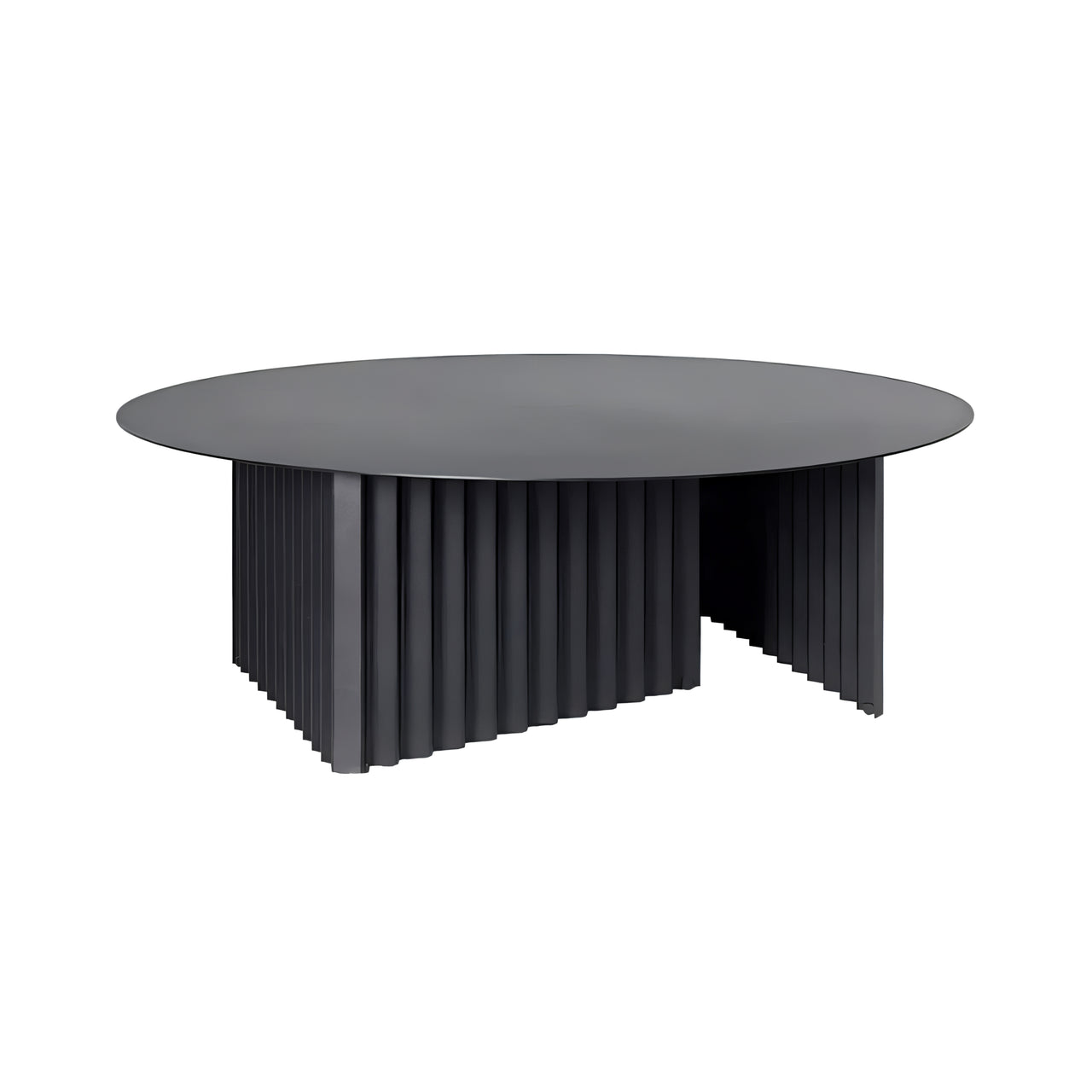 Plec Round Occasional Table: Steel + Large - 35.4