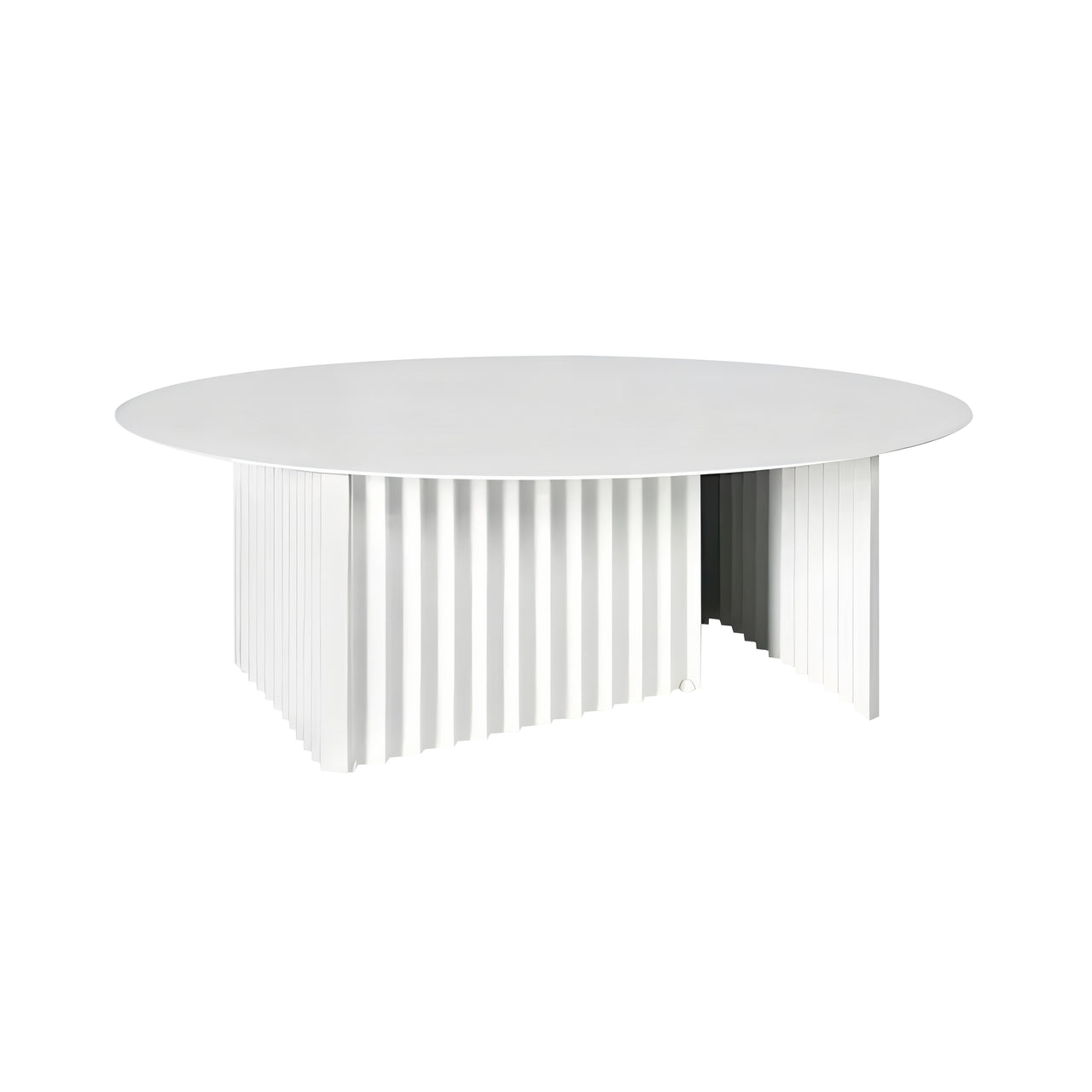 Plec Round Occasional Table: Steel + Large - 35.4