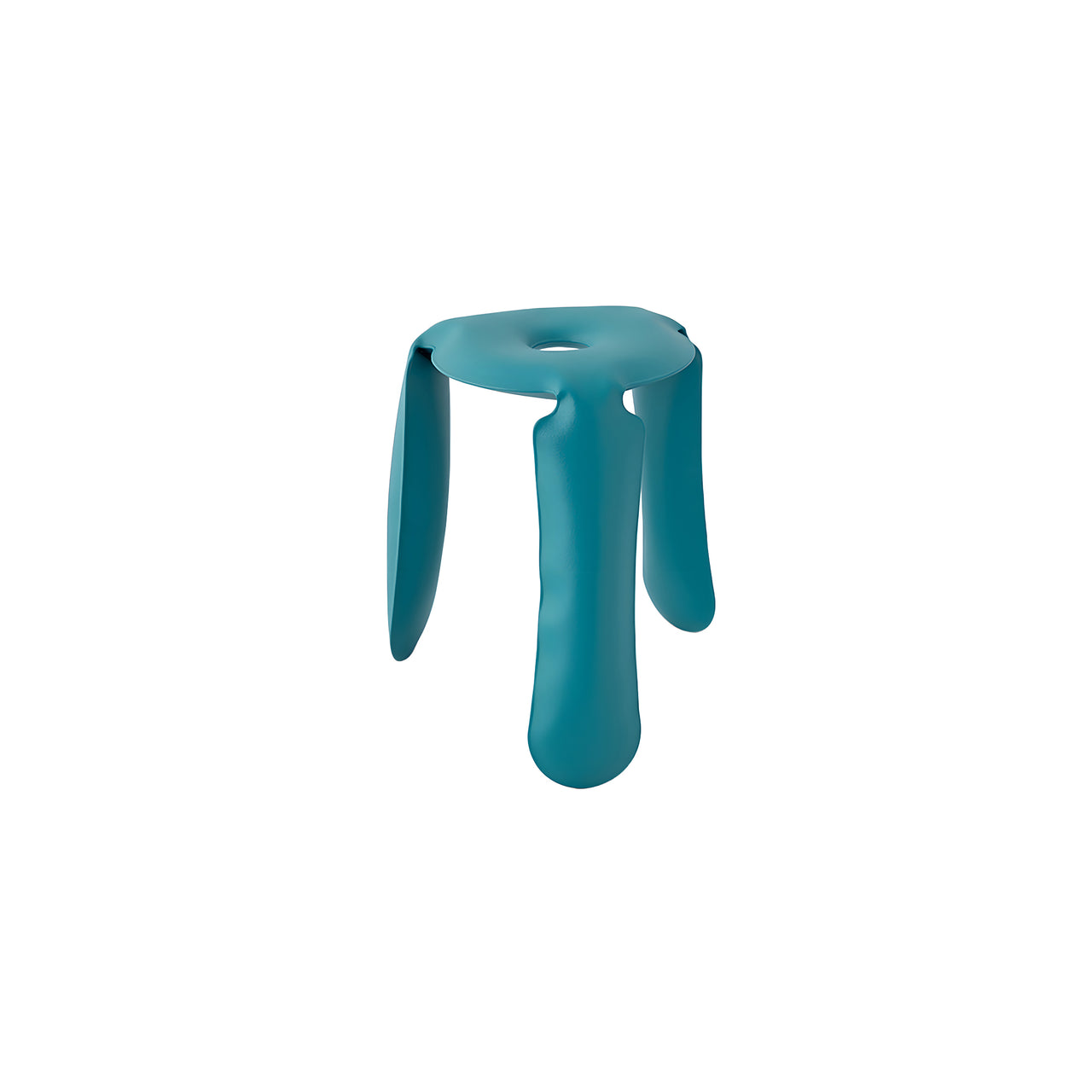 Ploppy Miniature Stool: Water Blue Matt Steel