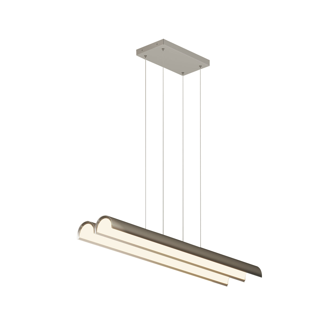 Pola. 4ft Linear Multi Pendant: 2 + Brushed Aluminum