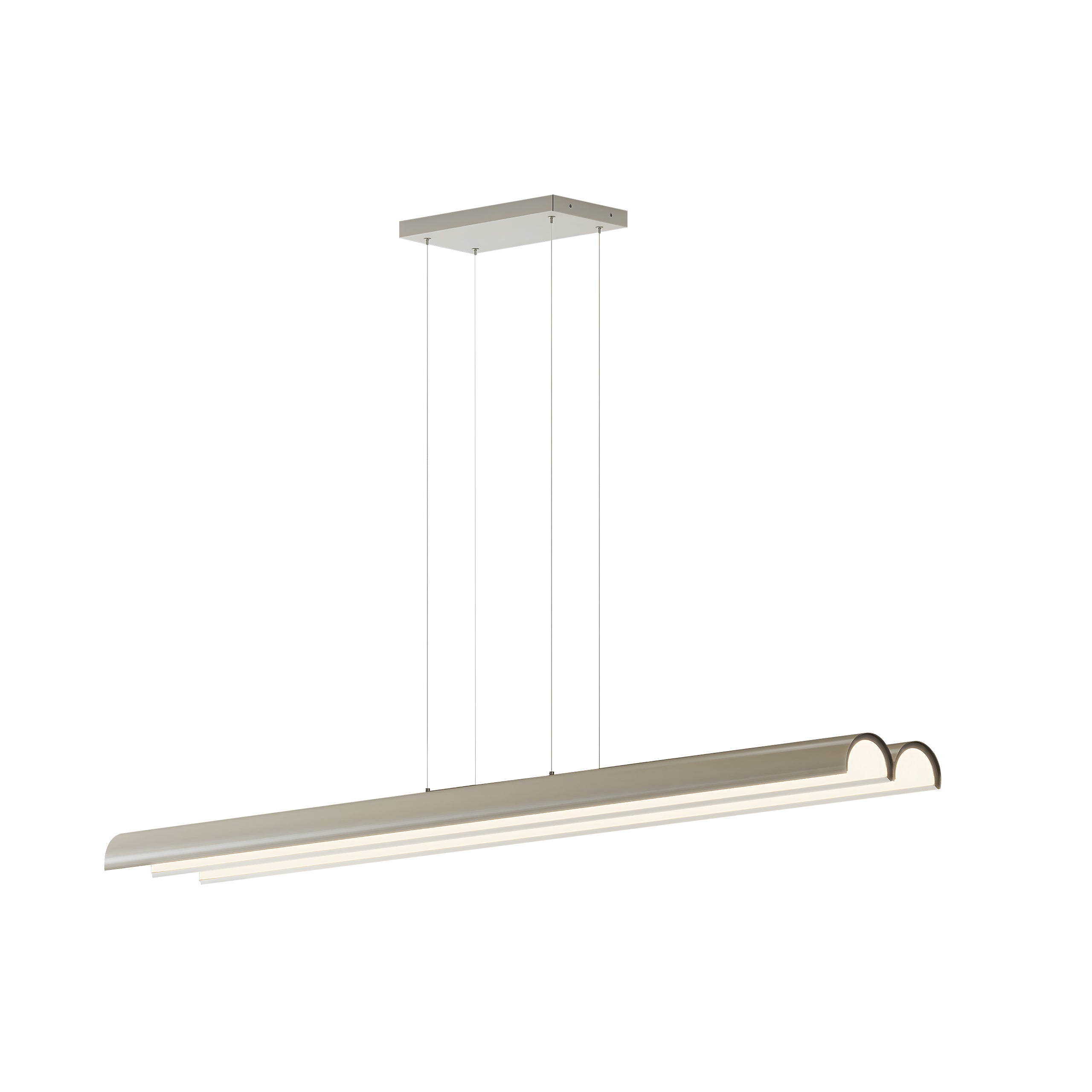 Pola. 6ft Linear Multi Pendant: 2 + Brushed Aluminum