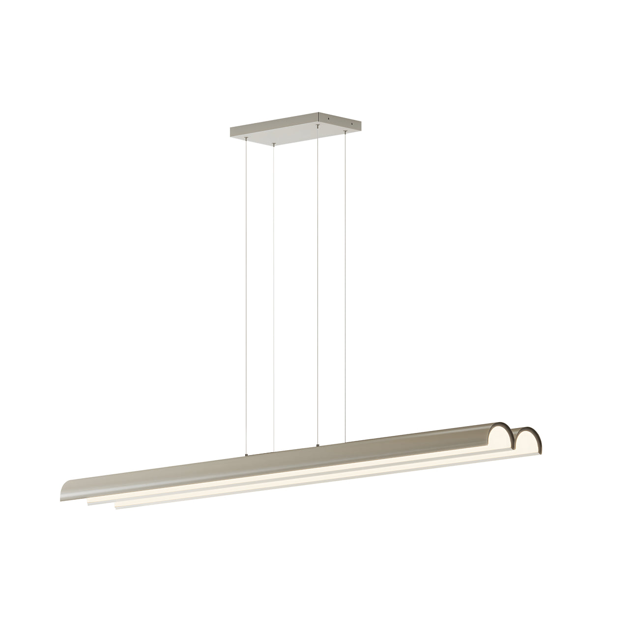 Pola. 6ft Linear Multi Pendant: 2 + Brushed Aluminum