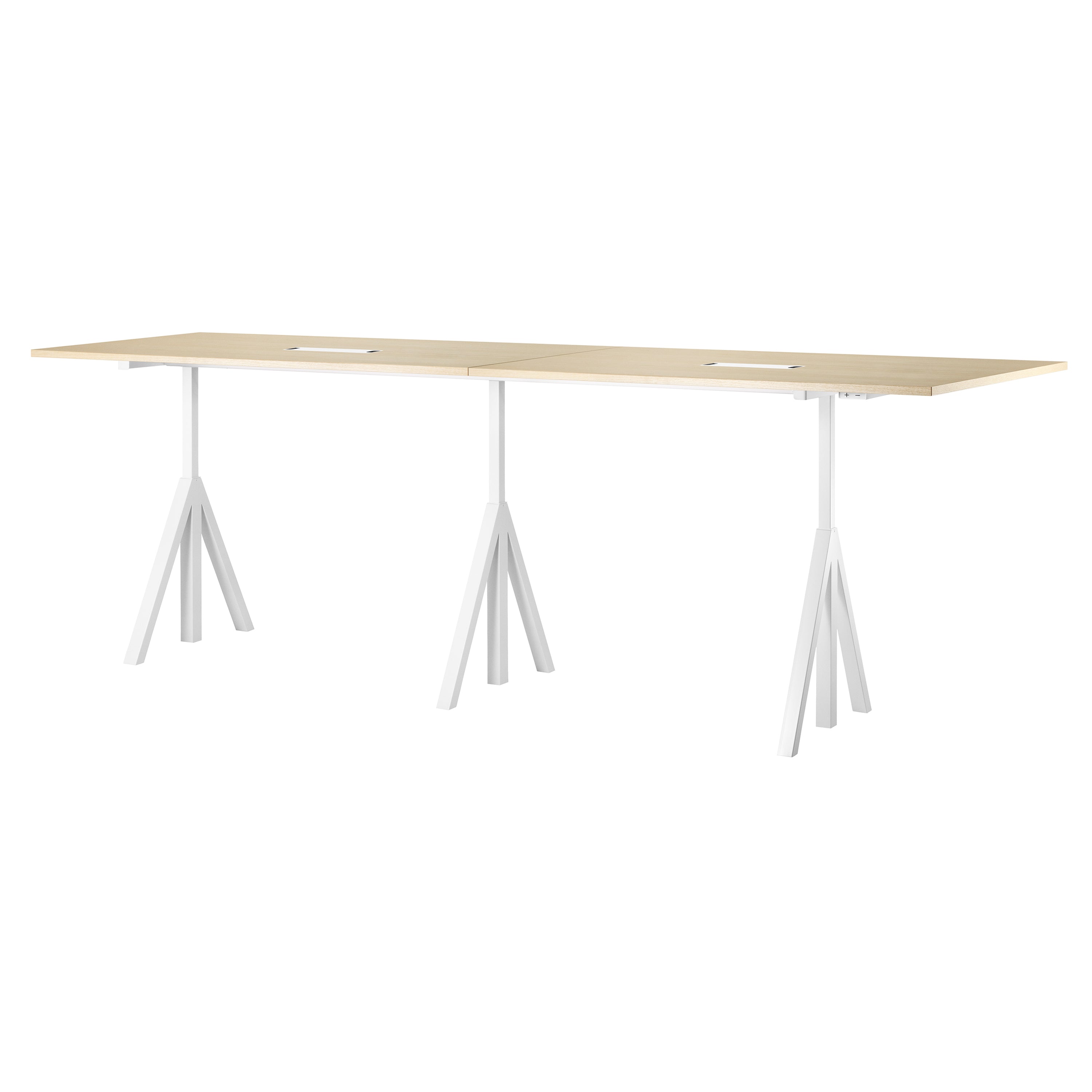 String Works: Height Adjustable Conference Table + Ash + White