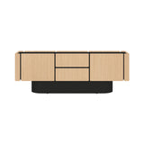 Dune Sideboard: 4 Doors + 2 Drawers + Whitened Oak + Black