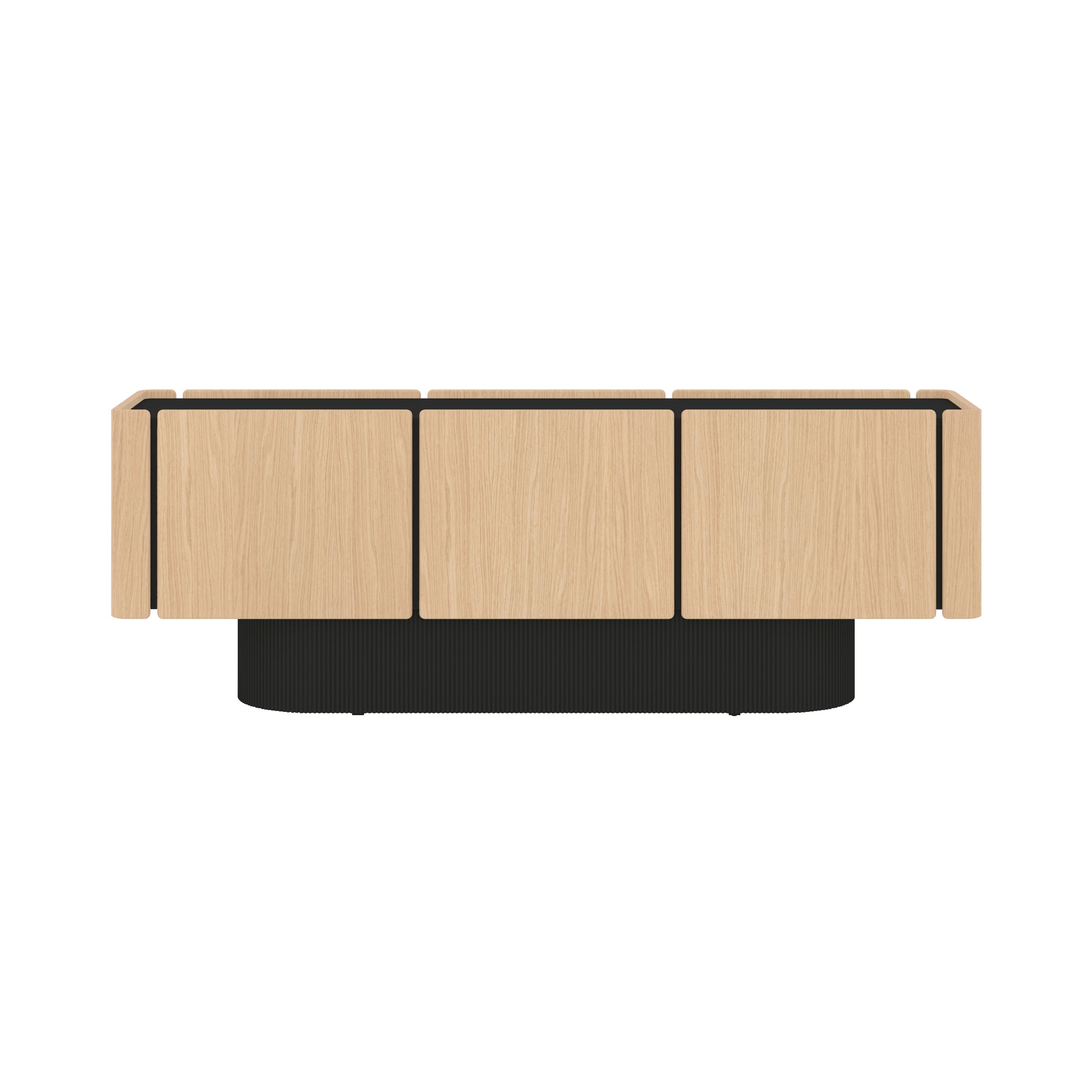 Dune Sideboard: 6 Doors + Whitened Oak + Black