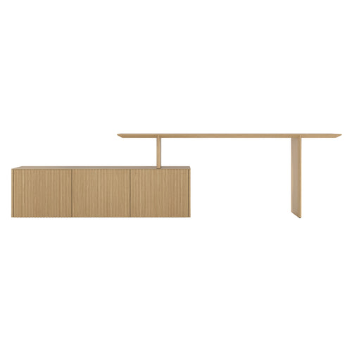 Velasca Desk: 3 Doors + Whitened Oak + Whitened Oak