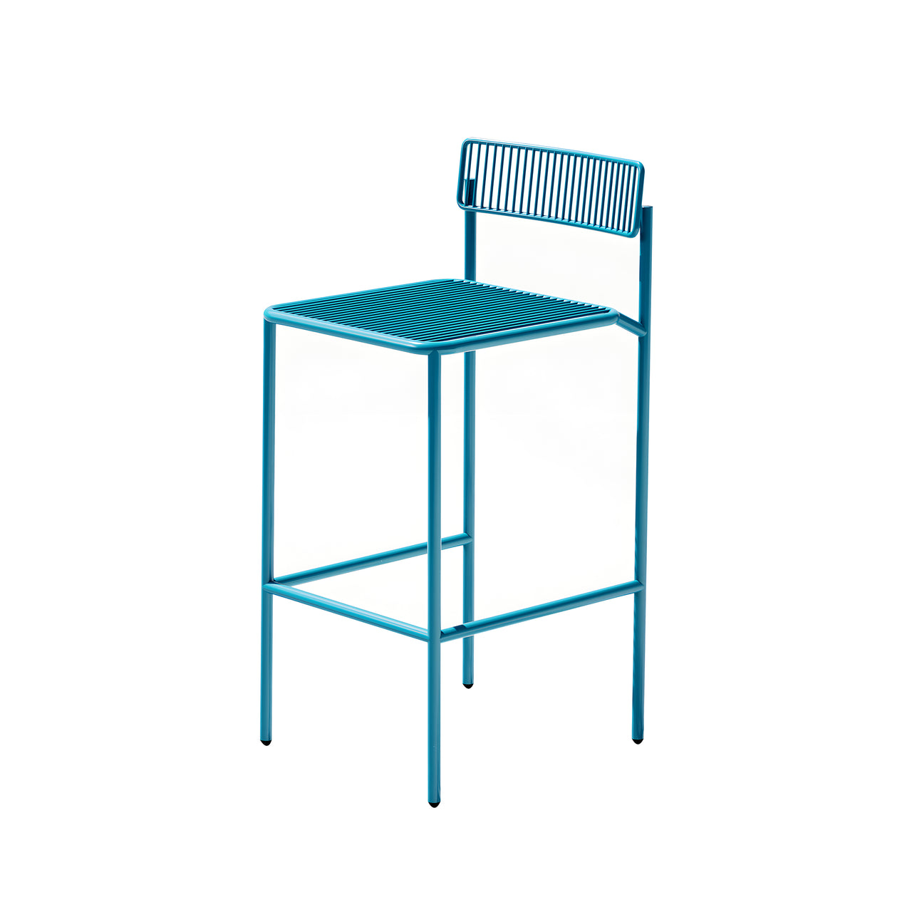 Rachel Counter Stool: Peacock Blue + Without Seatpad + Back Cushion