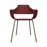 Showtime Chair with Metal Base: Lacquered Red + Beige