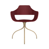 Showtime Chair with Swivel Base: Lacquered Red + Beige