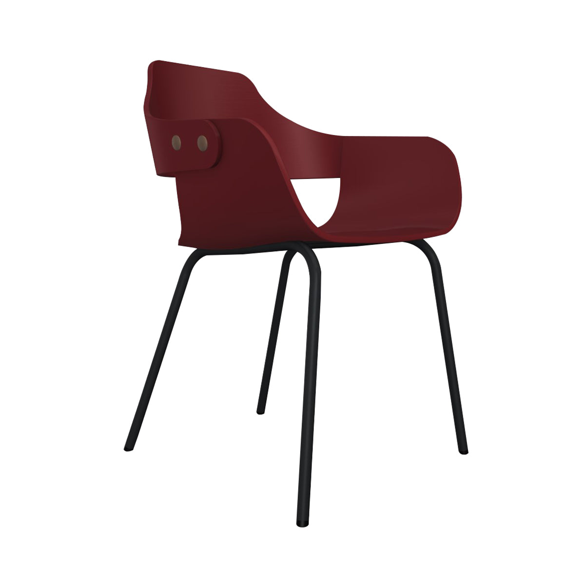 Showtime Chair with Metal Base: Lacquered Red + Anthracite Grey