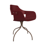 Showtime Chair with Swivel Base: Lacquered Red + Pale Brown