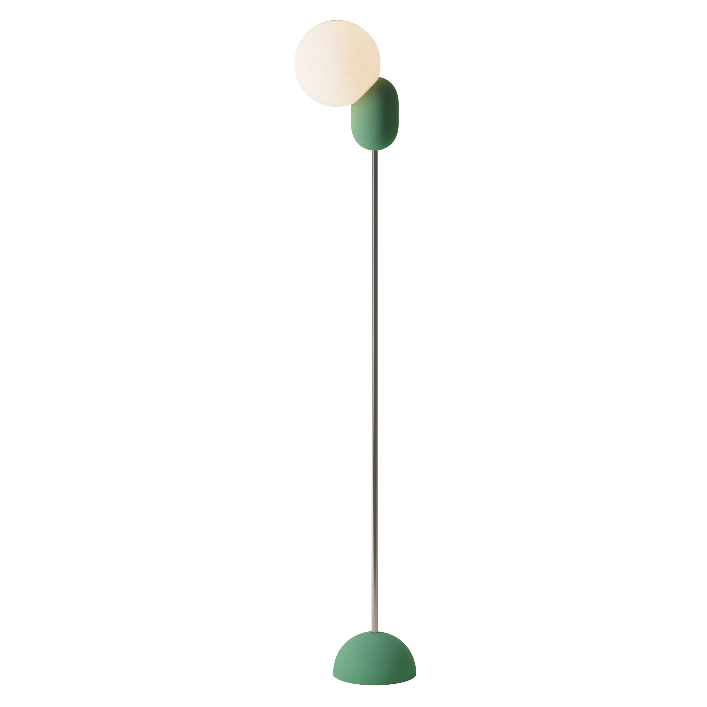 Cantilever Floor Light: Sage + Chrome