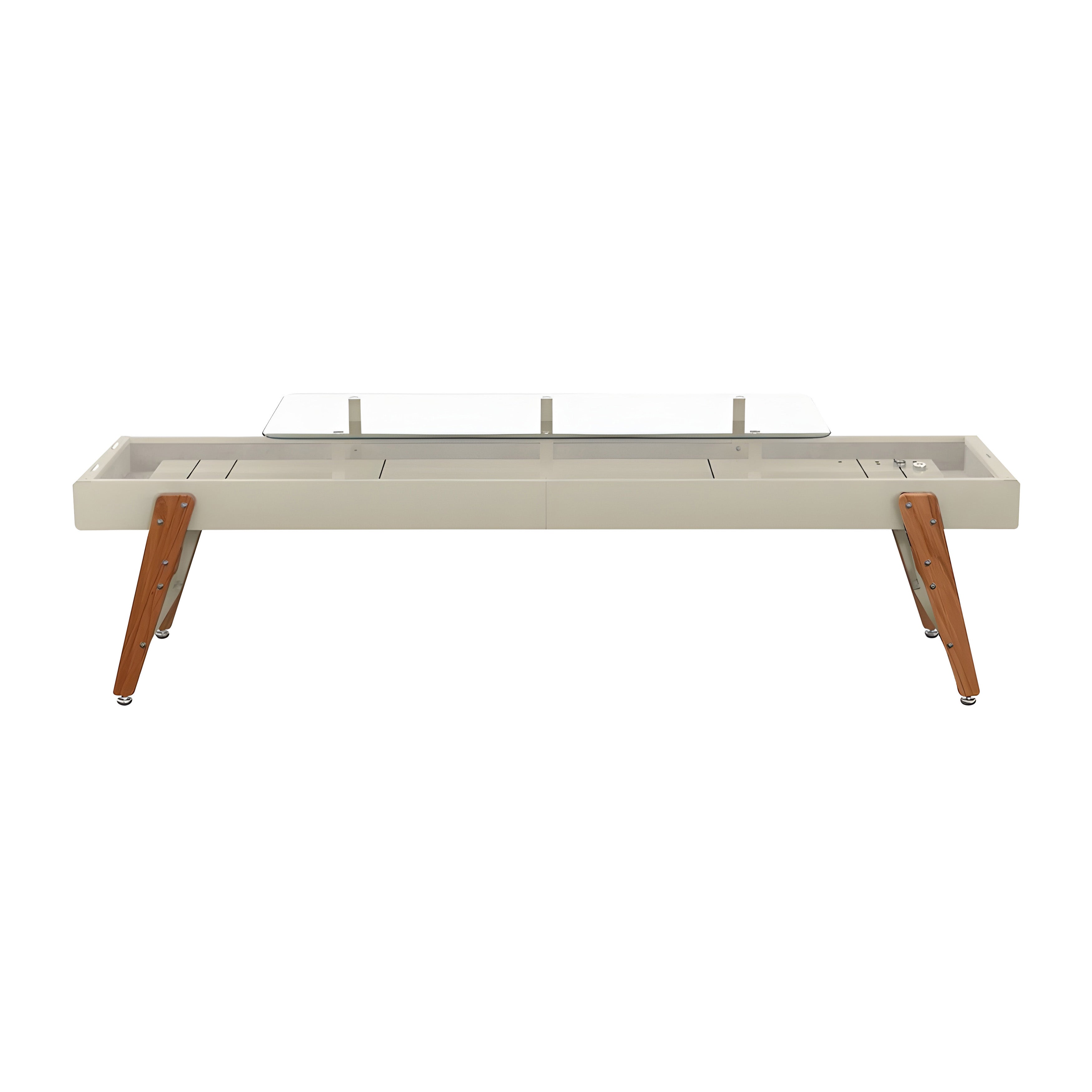 Track Dining Shuffleboard: 12 Feet + Silk Grey + Pearl Beige Lining