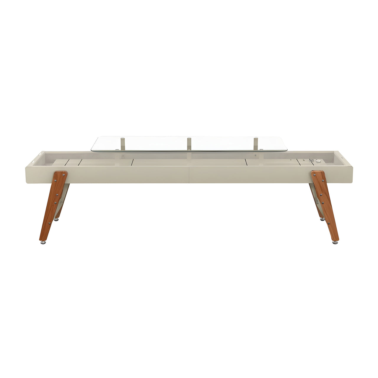 Track Dining Shuffleboard: 12 Feet + Silk Grey + Pearl Beige Lining