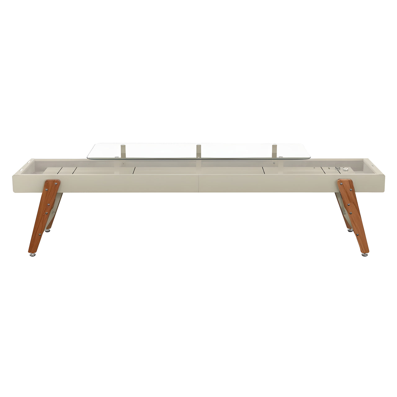 Track Dining Shuffleboard: 14 Feet + Silk Grey + Pearl Beige Lining
