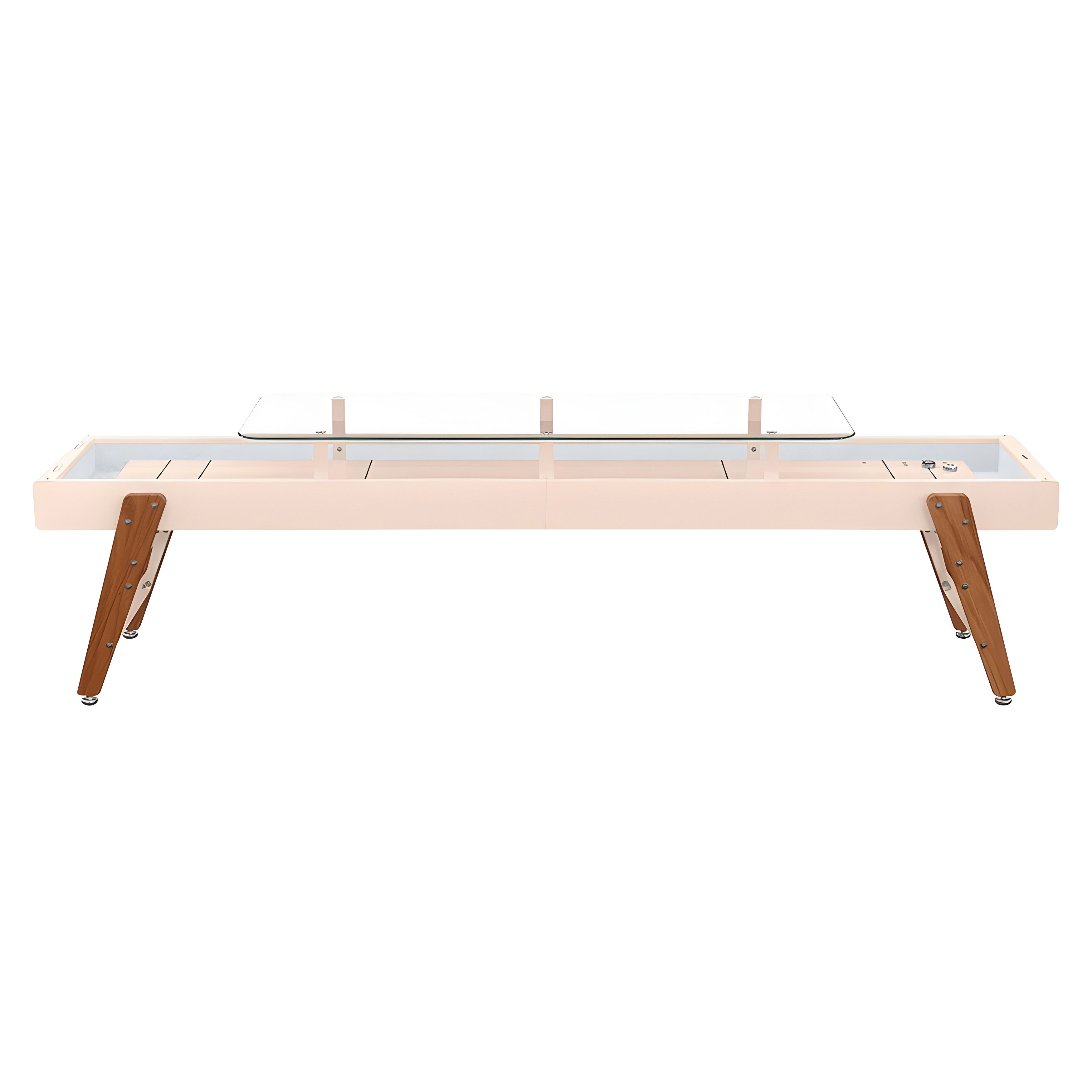 Track Dining Shuffleboard: 14 Feet + Peach Rose + Snow Lining