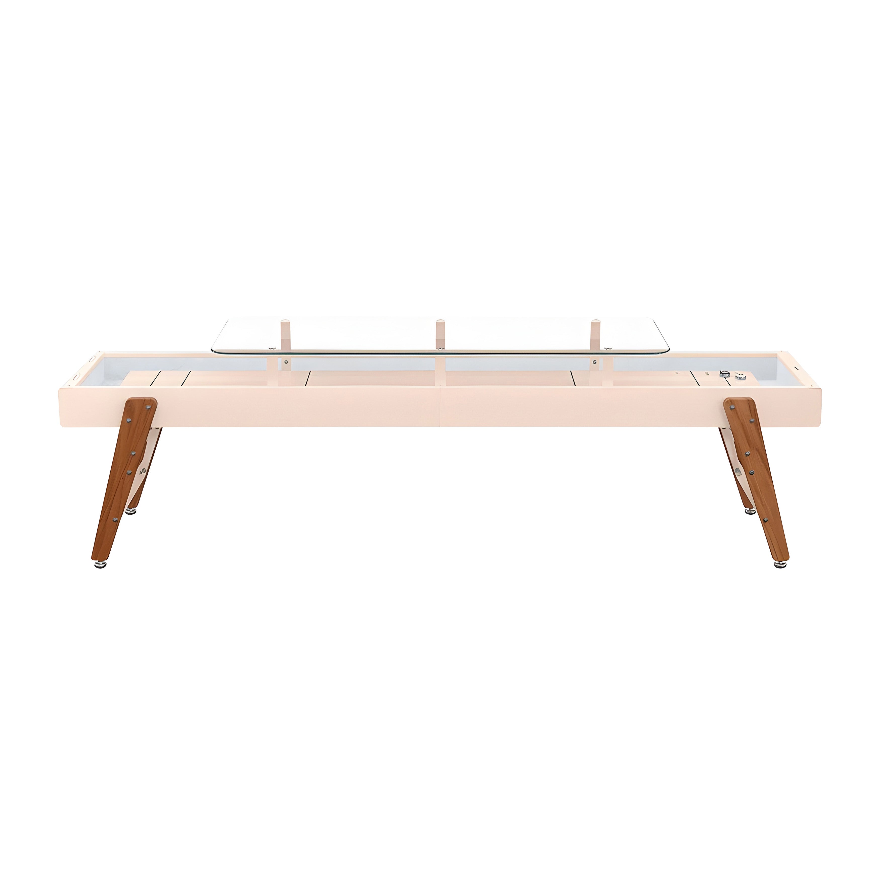 Track Dining Shuffleboard: 12 Feet + Peach Rose + Snow Lining