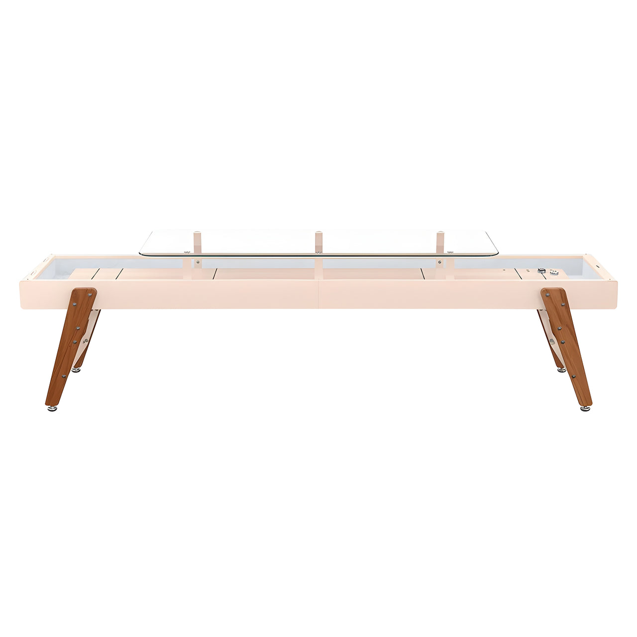 Track Dining Shuffleboard: 14 Feet + Peach Rose + Snow Lining