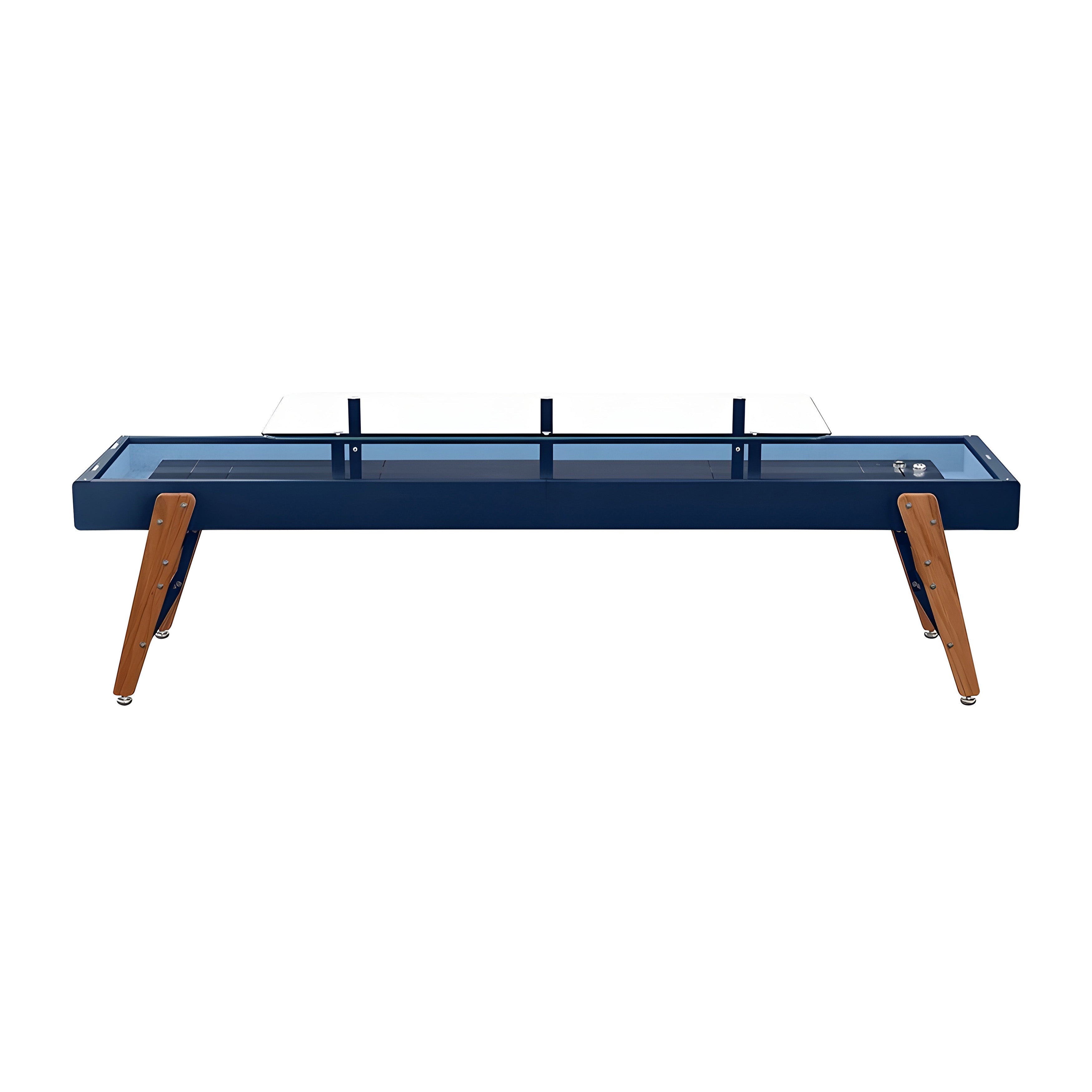 Track Dining Shuffleboard: 12 Feet + Steel Blue + Sky Lining