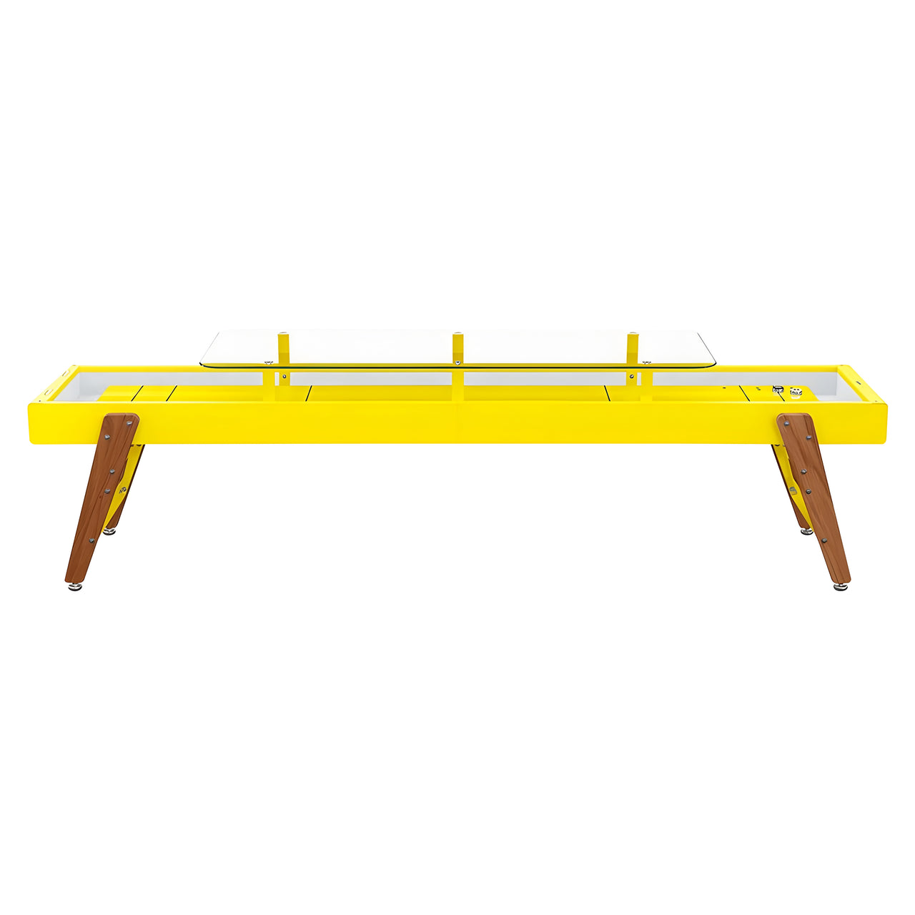 Track Dining Shuffleboard: 14 Feet + Sulfur Yellow + Snow Lining