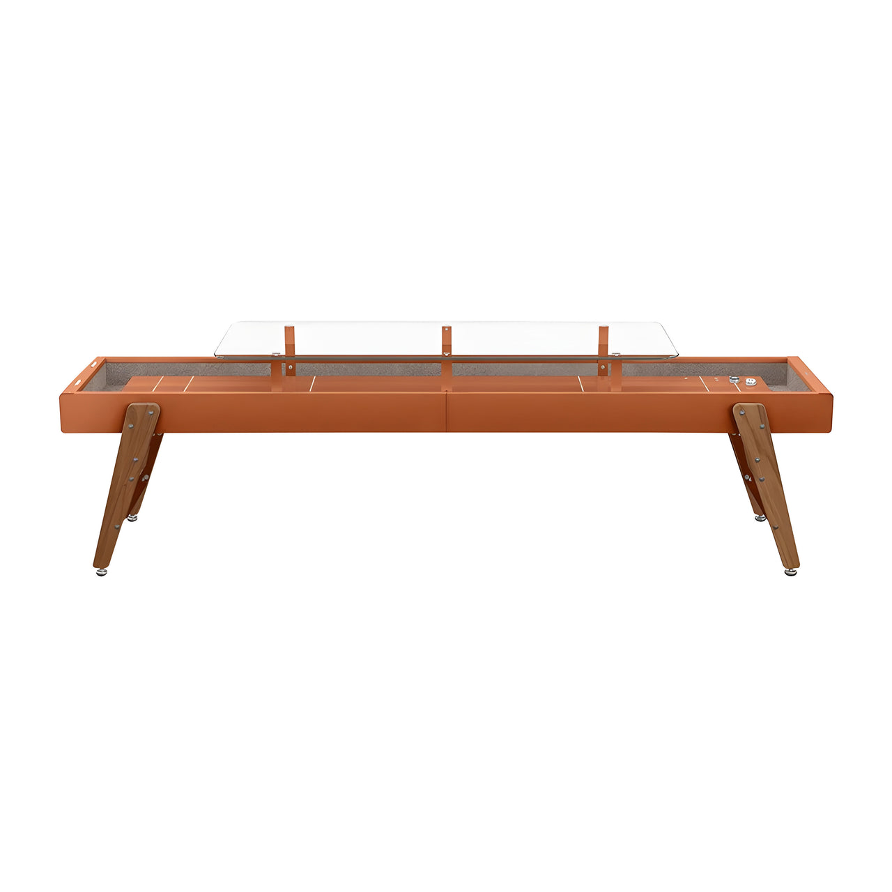 Track Dining Shuffleboard: 12 Feet + Terracotta + Clay Lining