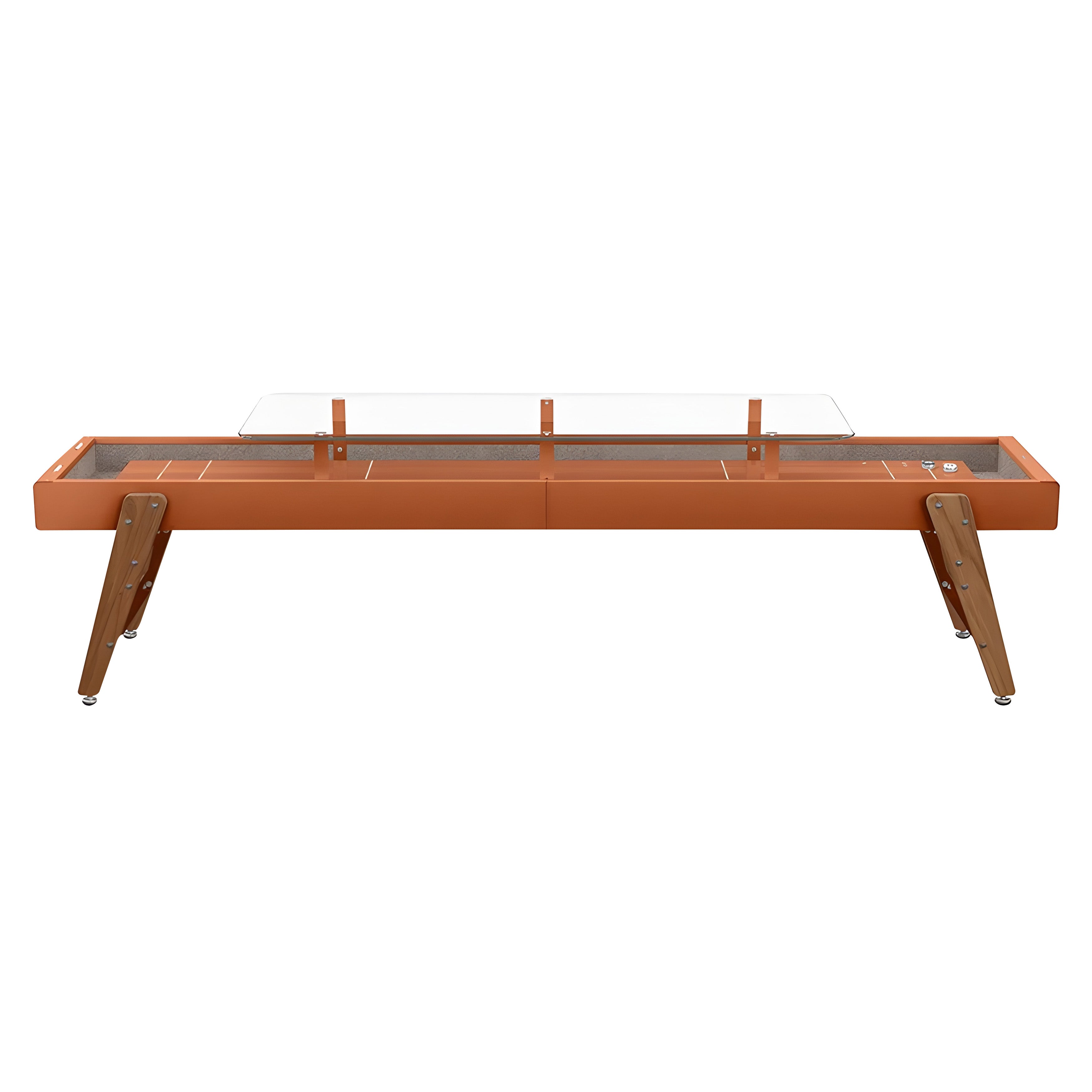 Track Dining Shuffleboard: 14 Feet + Terracotta + Clay Lining