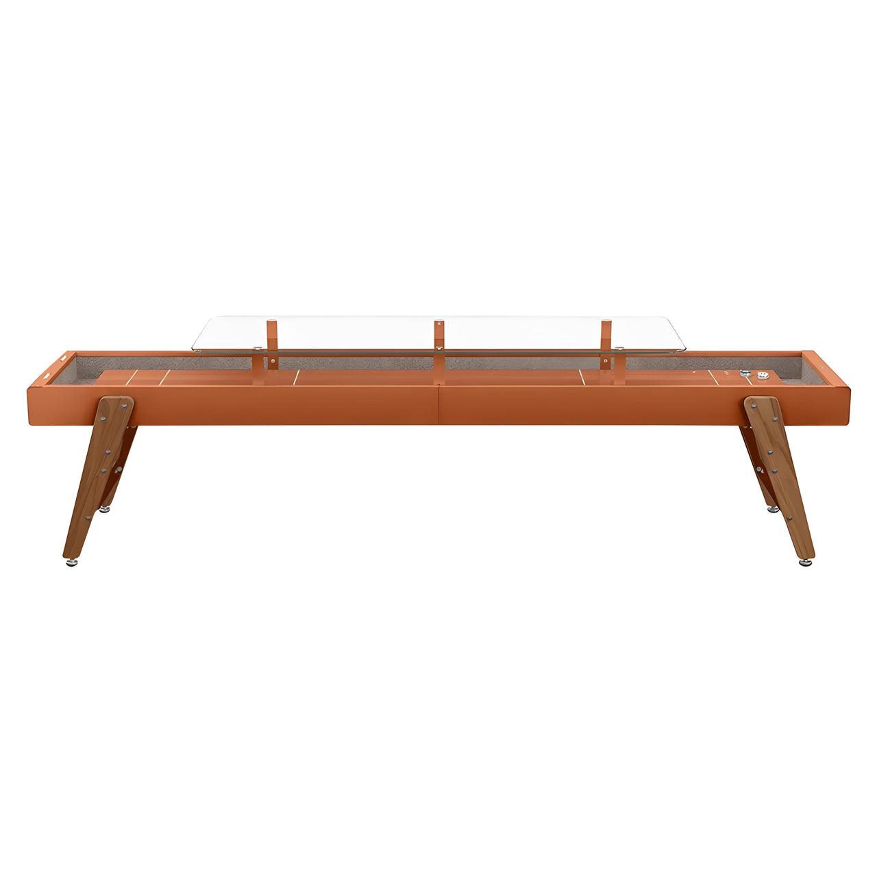 Track Dining Shuffleboard: 14 Feet + Terracotta + Clay Lining
